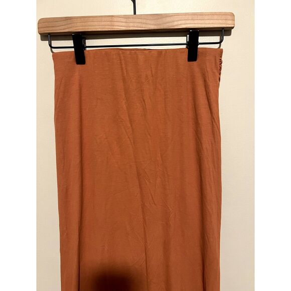 NWT OGLmove Ruched Side Mermaid Midi Skirt Burnt Orange Women's Size Small - Picture 4 of 8